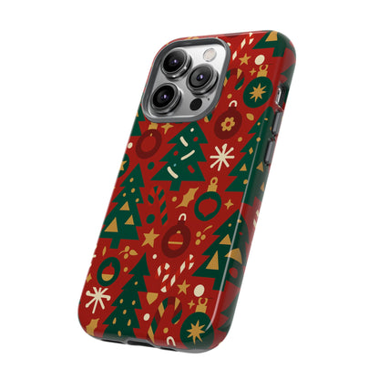 Festive Red Christmas Phone Case with 3D Wrap Design – Vibrant Protection for iPhone 13, 14, 15 & 16 – All Models Including Pro, Pro Max & Plus