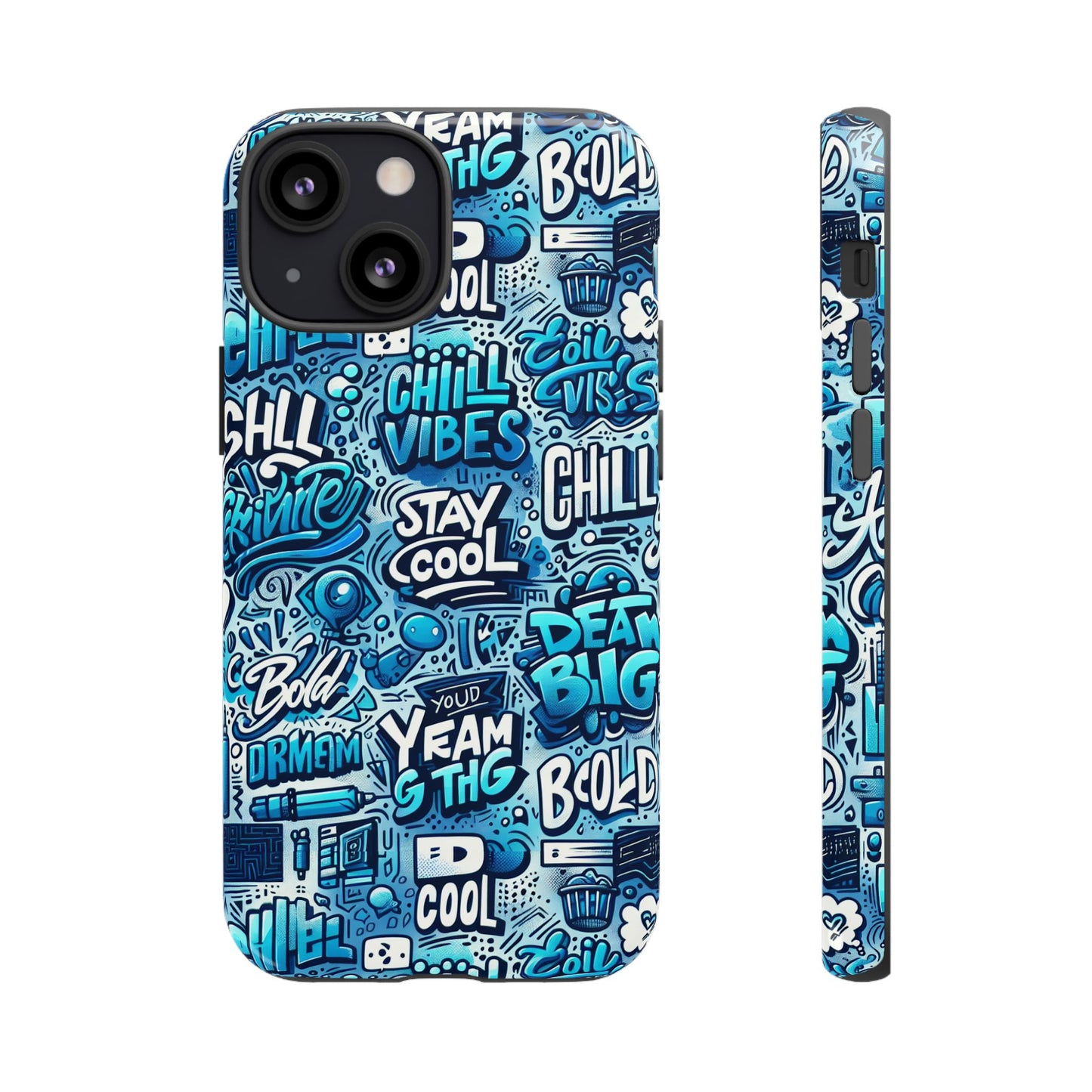 vibrant 3d wrap protective phone case with playful blue design for stylish protection compatible with iphone 13, 14, 15 & 16 – all models including pro, pro max & plus