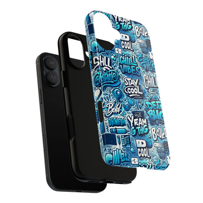 Blue Pattern Image 17 Phone Case for Men and Women Shock Absorption Protective Cover with 3D Wrap Design and UV Protection