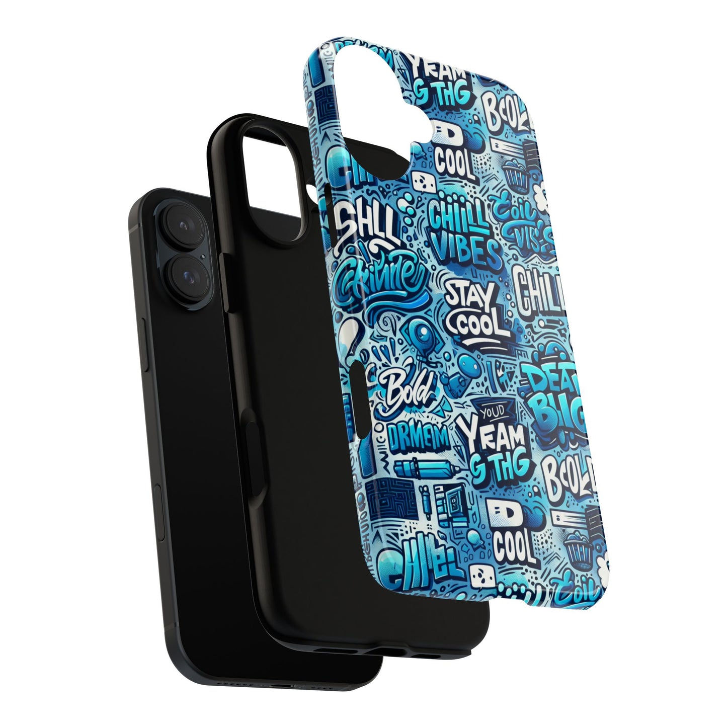 vibrant 3d wrap protective phone case with playful blue design for stylish protection compatible with iphone 13, 14, 15 & 16 – all models including pro, pro max & plus