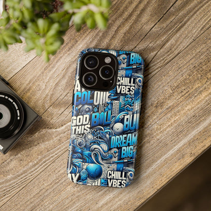 Blue Pattern Image 28 Design Phone Case for Men Women Shockproof Protective Cover with 3D Wrap and UV Protection