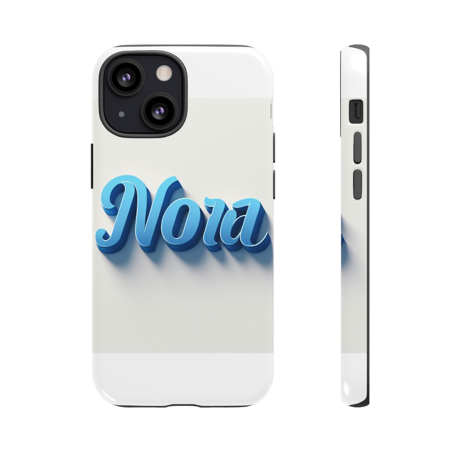 vibrant 3d text phone case in blue with retro design – stylish protection for smartphones, compatible with iphone 13, 14, 15 & 16 – all models including pro, pro max & plus