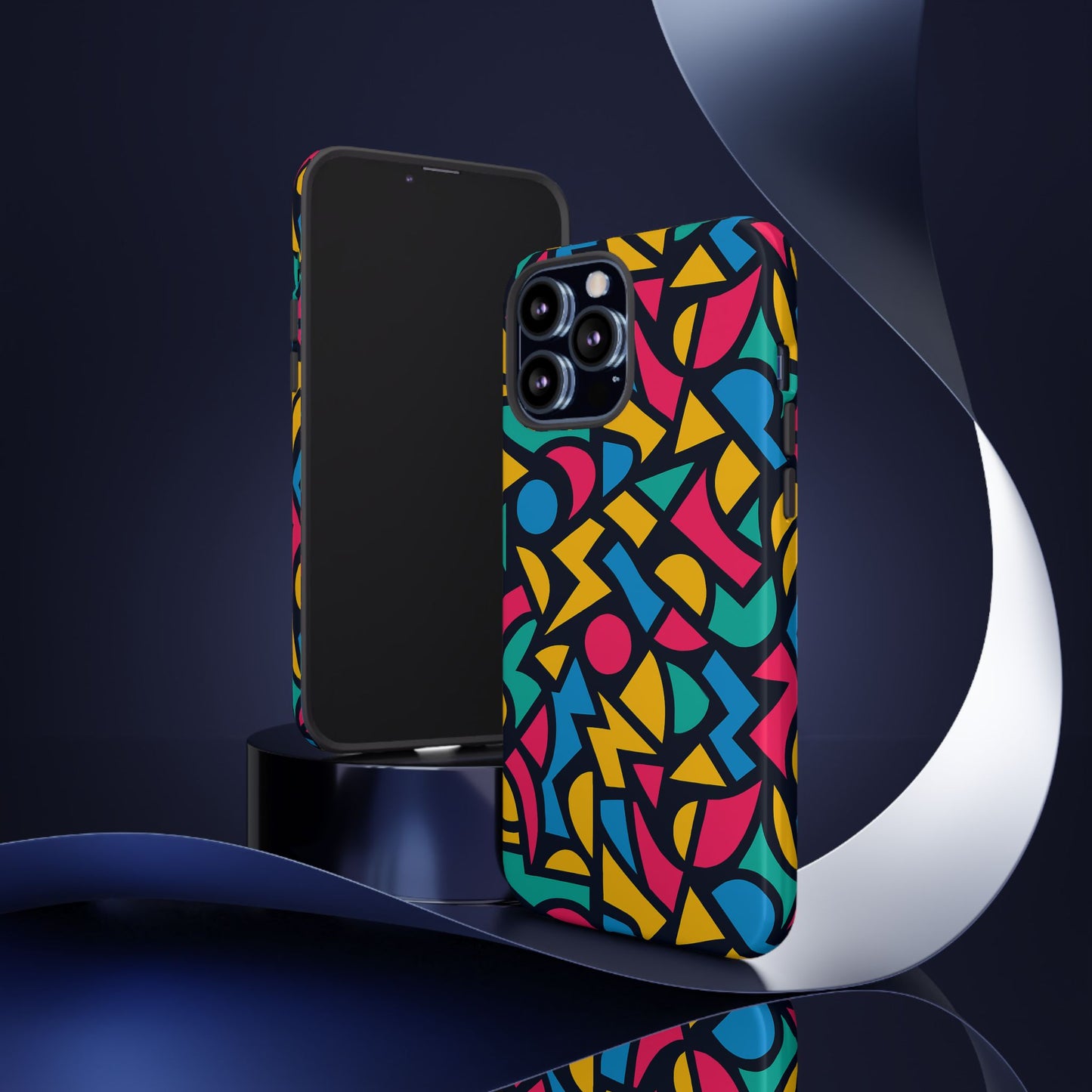 vibrant retro aesthetic phone case – stylish protection in multicolour design – compatible with iphone 13, 14, 15 & 16 – all models including pro, pro max & plus