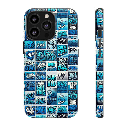 Vibrant Blue 3D Wrap Protective Phone Case Featuring Retro Alphabet Design for Stylish Smartphone Protection Compatible with iPhone 13, 14, 15 & 16 – all models including Pro, Pro Max & Plus