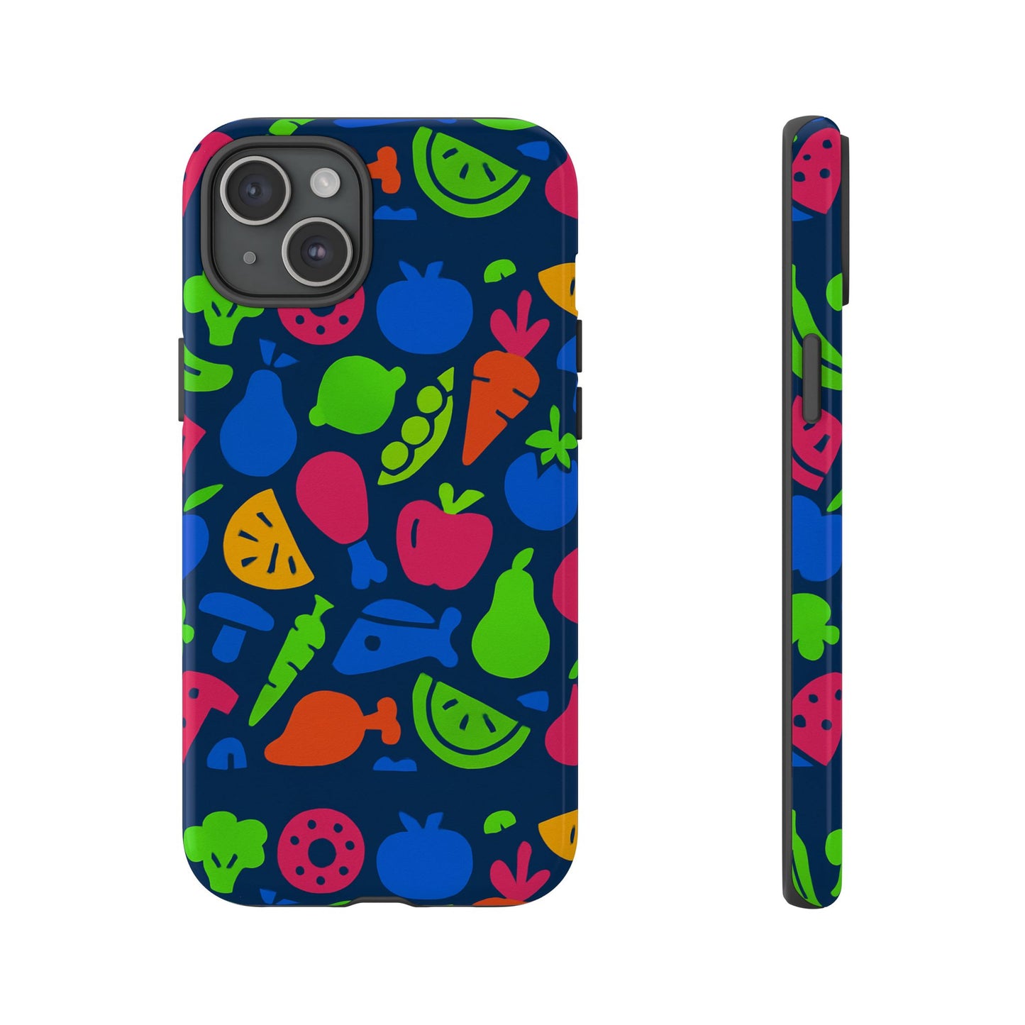 vibrant 3d fruit pattern protective phone case with glossy finish for stylish protection, compatible with iphone 13, 14, 15 & 16 – all models including pro, pro max & plus