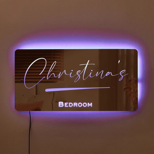 Hot Sale Personalised Name Mirror - Light Up Mirror for Kids Bedroom, LED Acrylic Safety Mirror with Remote Control and Chrome Wall Mounting