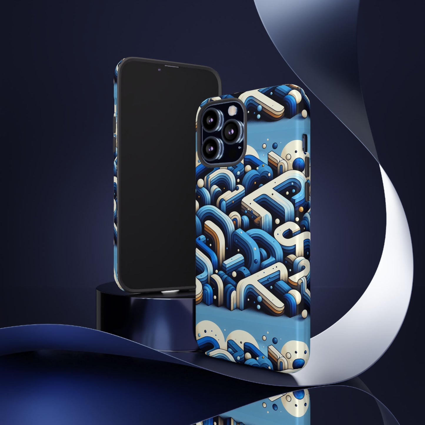 blue alphabet b phone case for men and women shockproof protective cover with 3d wrap design and uv protection