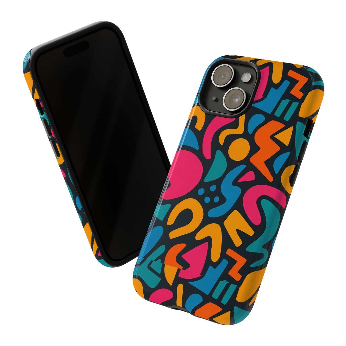 vibrant multicolour abstract 3d wrap phone case for stylish protection, unisex smartphone cover, compatible with iphone 13, 14, 15 & 16 – all models including pro, pro max & plus