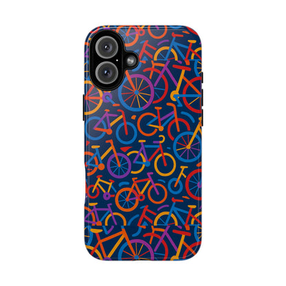Multicolour 3D Bicycle Pattern Protective Phone Case Stylish Design for Creative Individuals Compatible with iPhone 13, 14, 15 & 16 – all models including Pro, Pro Max & Plus