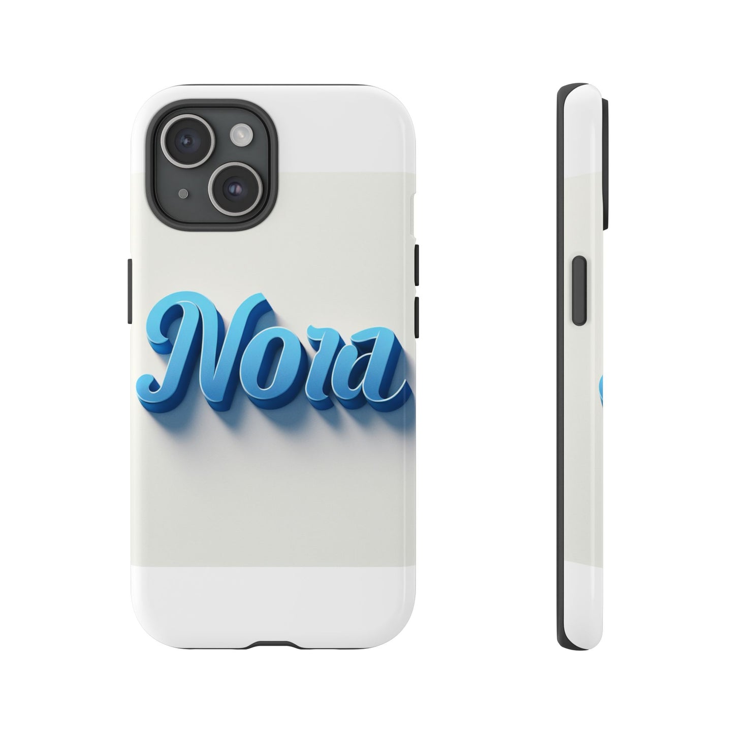 vibrant 3d text phone case in blue with retro design – stylish protection for smartphones, compatible with iphone 13, 14, 15 & 16 – all models including pro, pro max & plus
