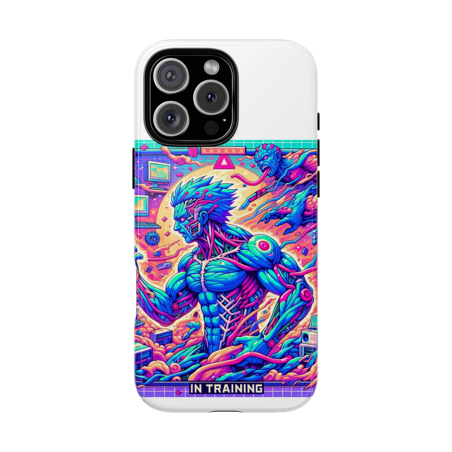 giga chad in training protective phone case for anime fans