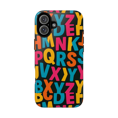 Multicolour 3D Alphabet Wrap Protective Phone Case for Unique Style and Vibrant Protection Compatible with iPhone 13, 14, 15 & 16 – all models including Pro, Pro Max & Plus