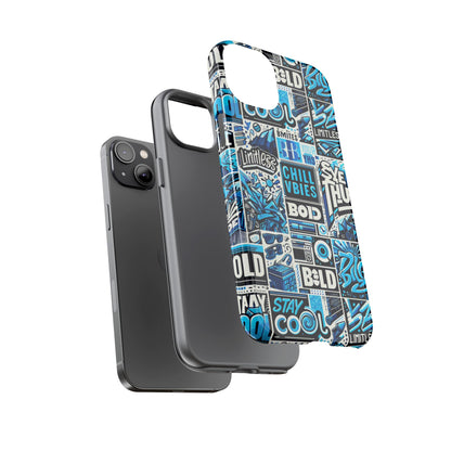 Blue Pattern Image 9 Phone Case for Smartphone Protection with 3D Wrap Design and Shock Absorption in Glossy or Matte Finish