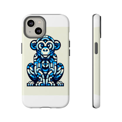 Vibrant Blue 3D Wrap Phone Case with Playful Monkey Design for Creative Individuals Compatible with iPhone 13, 14, 15 & 16 – all models including Pro, Pro Max & Plus