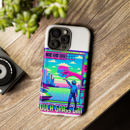 Touch Grass Daily 3D Wrap Protective Phone Case for Smartphones, Durable Shock Absorption, UV Protected, Unique Anime Design, Fun Gift for Tech Enthusiasts