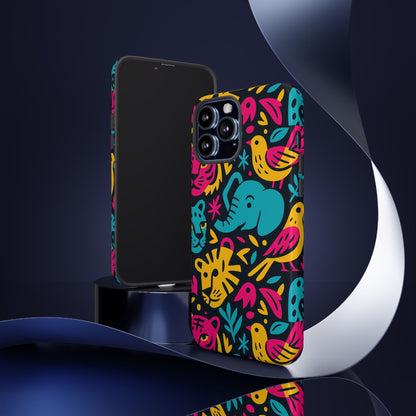 Vibrant 3D Animal Print Protective Phone Case Colourful Design for Stylish Protection Compatible with iPhone 13, 14, 15 & 16 – all models including Pro, Pro Max & Plus