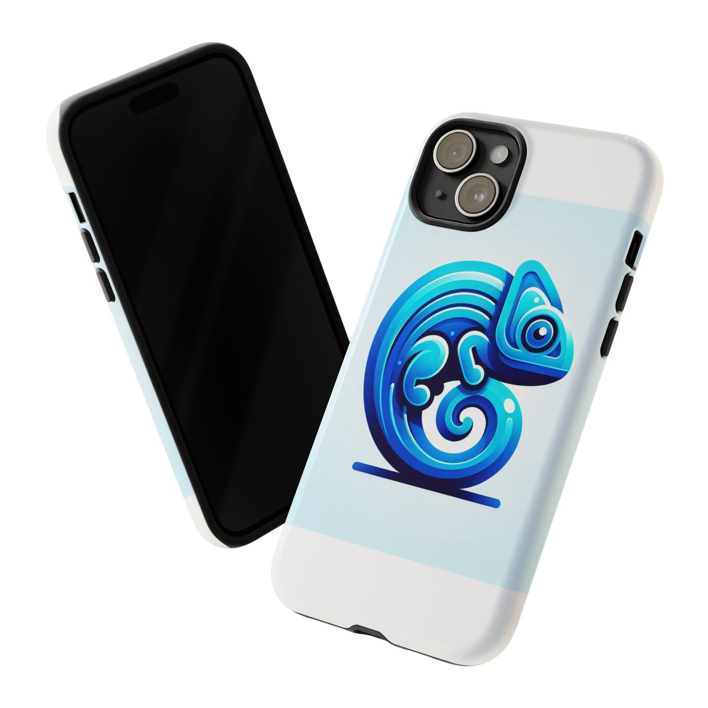 vibrant 3d chameleon phone case in blue retro design for stylish protection – compatible with iphone 13, 14, 15 & 16 – all models including pro, pro max & plus