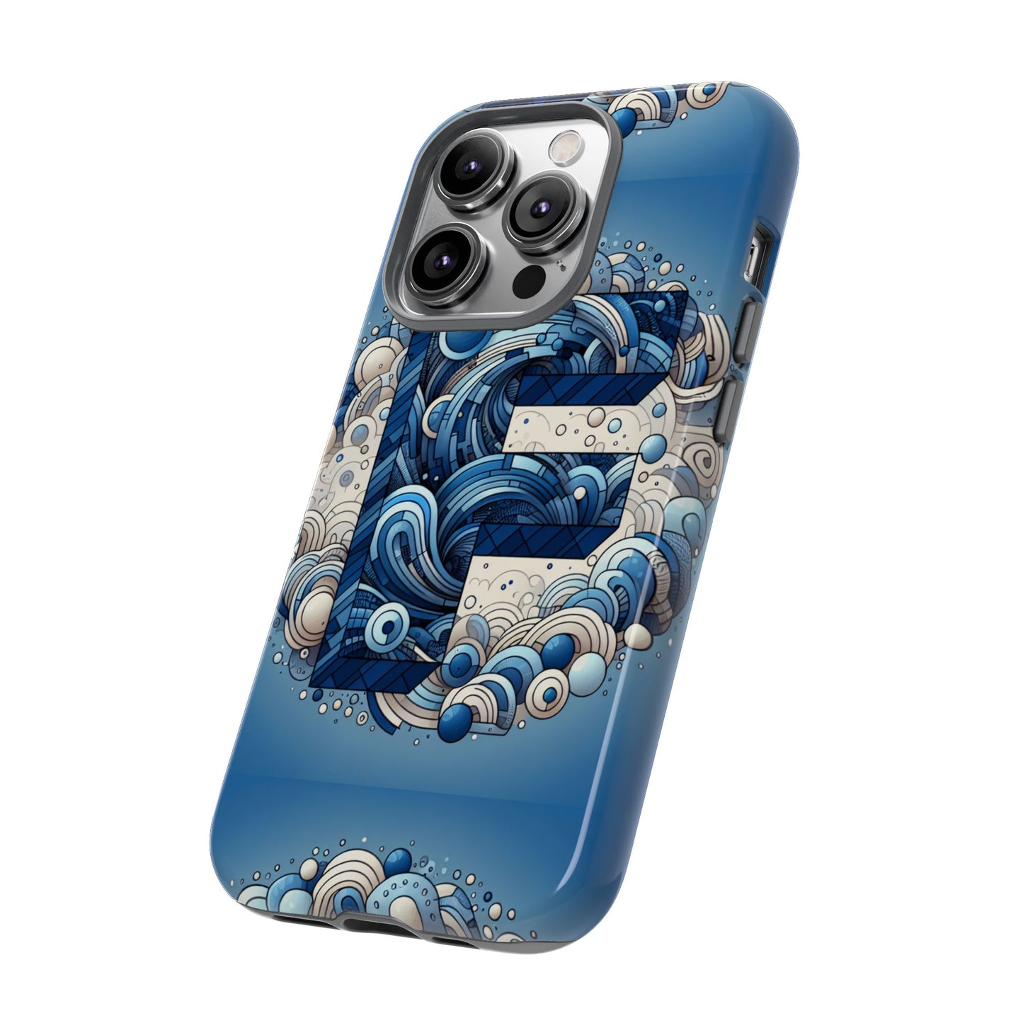 blue alphabet f phone case for iphone and android durable shockproof cover with 3d wrap design and uv protection