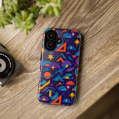 Vibrant Geometric 3D Wrap Protective Phone Case for Unique Accessories Lovers Compatible with iPhone 13, 14, 15 & 16 – all models including Pro, Pro Max & Plus
