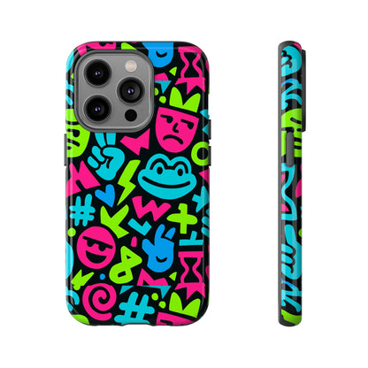 Vibrant Emoji Pattern Protective Phone Case Colourful 3D Design Stylish Protection for Unisex Smartphones Compatible with iPhone 13, 14, 15 & 16 – all models including Pro, Pro Max & Plus