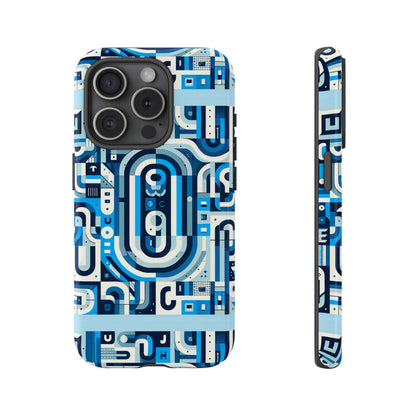 Blue Alphabet U Letter Phone Case with 3D Wrap UV Protected Shock Absorption for Kids and Teenagers