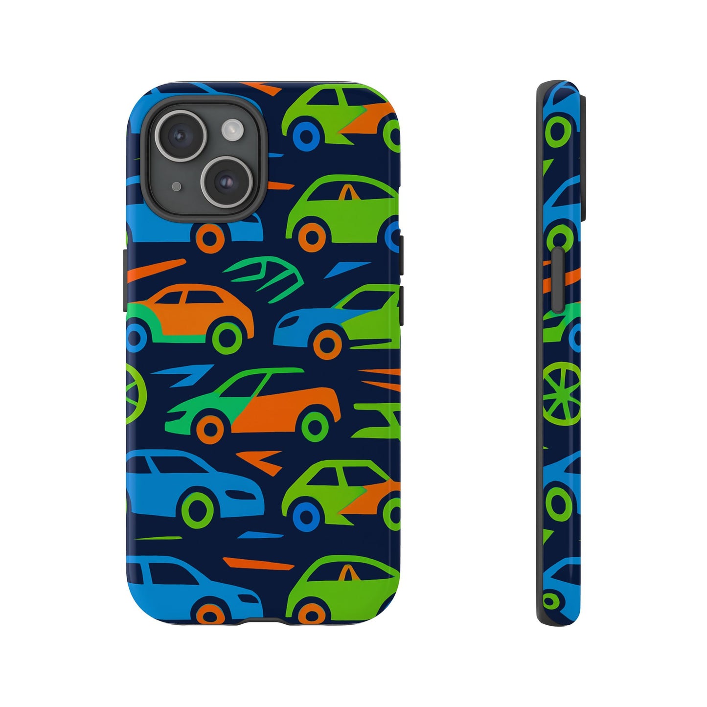 vibrant 3d car pattern protective phone case for expressive individuals stylish accessory compatible with iphone 13, 14, 15 & 16 – all models including pro, pro max & plus