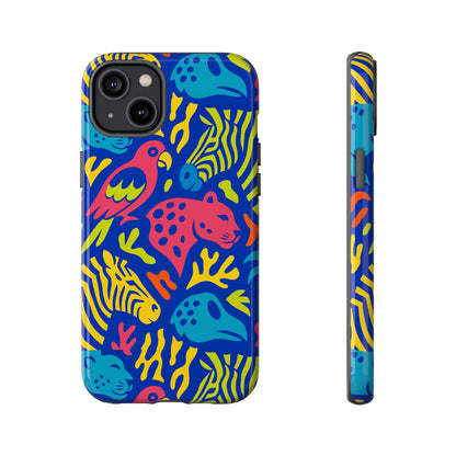 Vibrant Animal Print Protective Phone Case for Stylish Protection with Multicolour Design – Compatible with iPhone 13, 14, 15 & 16 – All Models Including Pro, Pro Max & Plus