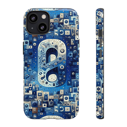 Blue Alphabet A Phone Case for Mobile Phones Durable Shockproof TPU Cover with 3D Wrap Design for Kids and Teens