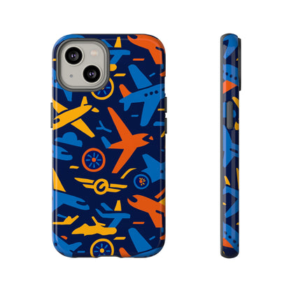 Vibrant 3D Airplane Pattern Protective Phone Case for Self-Expression and Stylish Protection Compatible with iPhone 13, 14, 15 & 16 – all models including Pro, Pro Max & Plus