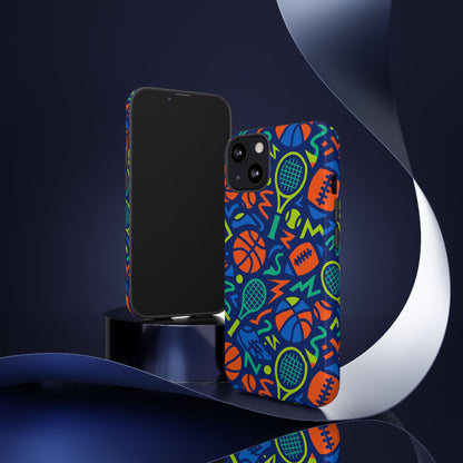 Vibrant 3D Sports Pattern Protective Phone Case for Unisex – Colourful Accessory for Stylish Protection Compatible with iPhone 13, 14, 15 & 16 – All Models Including Pro, Pro Max & Plus