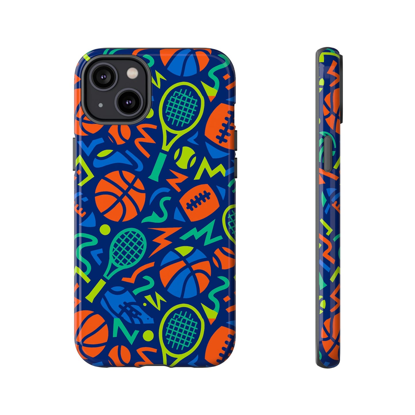 vibrant 3d sports pattern protective phone case for unisex – colourful accessory for stylish protection compatible with iphone 13, 14, 15 & 16 – all models including pro, pro max & plus