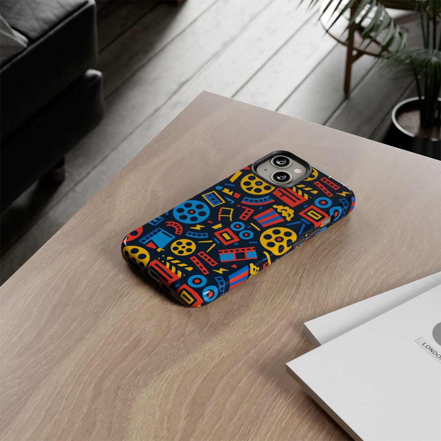 vibrant 3d film reel protective phone case for unique style and robust protection compatible with iphone 13, 14, 15 & 16 – all models including pro, pro max & plus