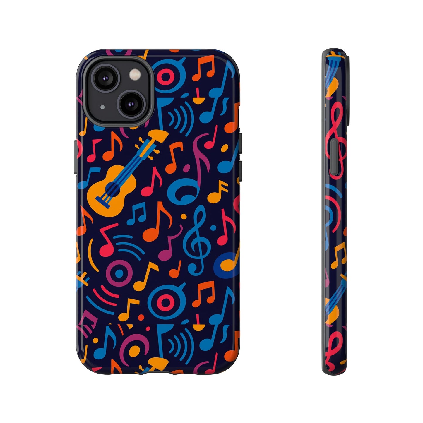 vibrant 3d music design protective phone case for music lovers stylish accessory compatible with iphone 13, 14, 15 & 16 – all models including pro, pro max & plus