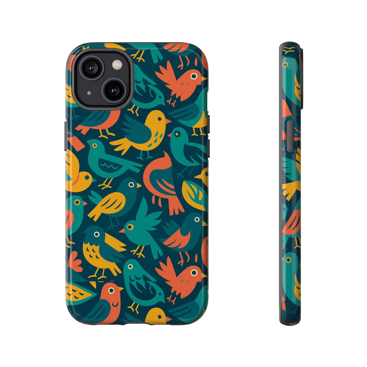 multicolour bird pattern 3d wrap protective phone case – vibrant accessory for self-expression compatible with iphone 13, 14, 15 & 16 – all models including pro, pro max & plus