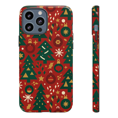 Festive Red Christmas Phone Case with 3D Wrap Design – Vibrant Protection for iPhone 13, 14, 15 & 16 – All Models Including Pro, Pro Max & Plus