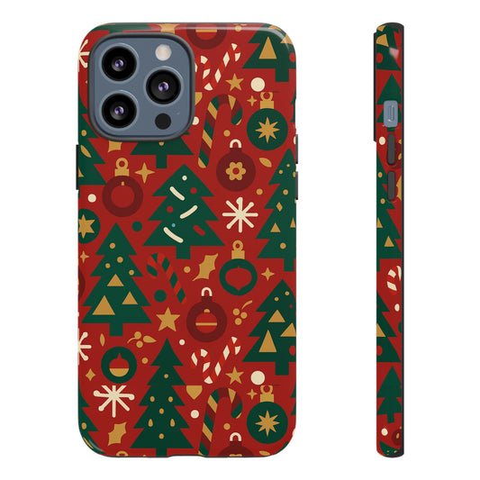 Festive Red Christmas Phone Case with 3D Wrap Design – Vibrant Protection for iPhone 13, 14, 15 & 16 – All Models Including Pro, Pro Max & Plus