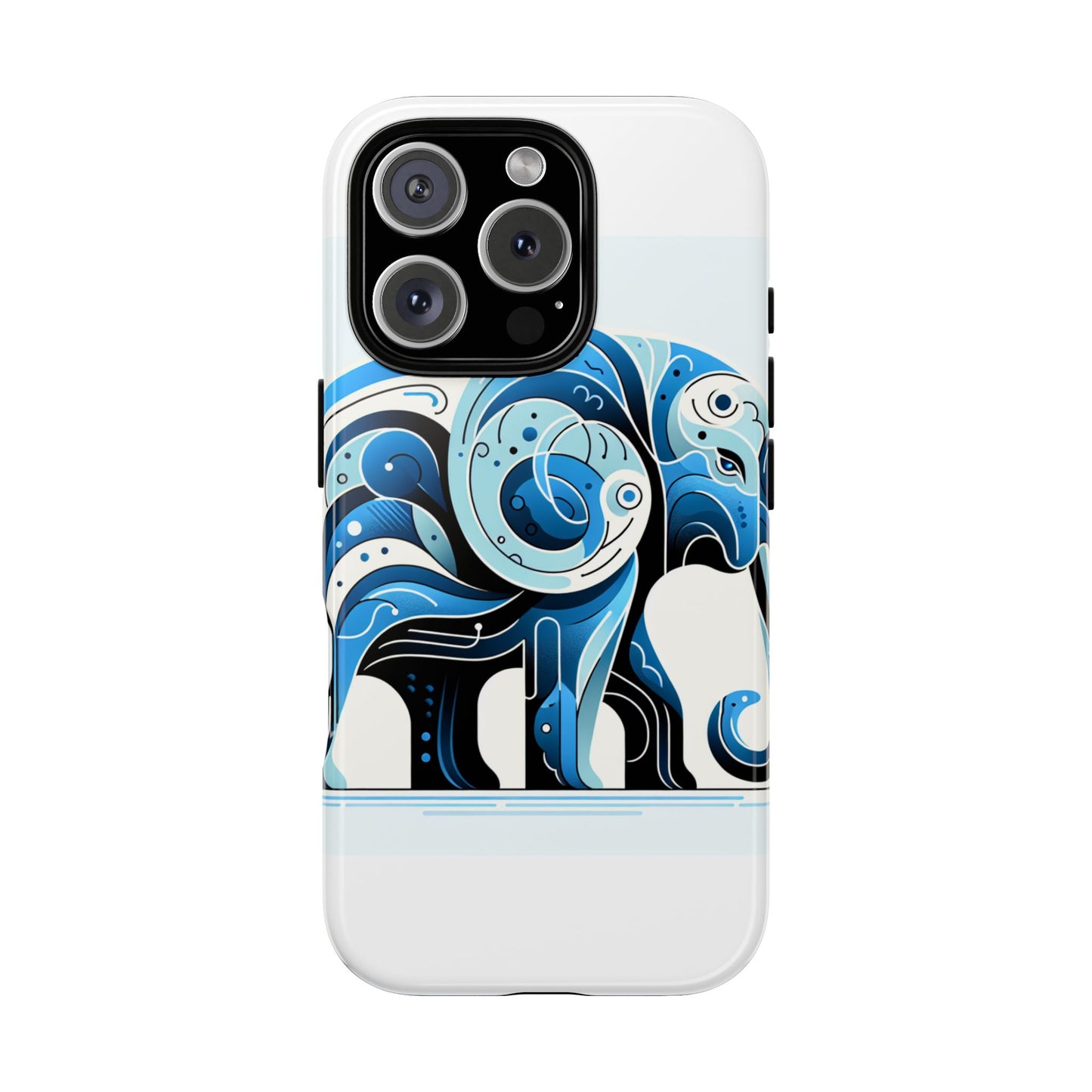 vibrant 3d blue elephant design protective phone case – unique abstract art style for stylish protection compatible with iphone 13, 14, 15 & 16 – all models including pro, pro max & plus