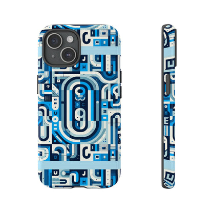 Blue Alphabet U Letter Phone Case with 3D Wrap UV Protected Shock Absorption for Kids and Teenagers