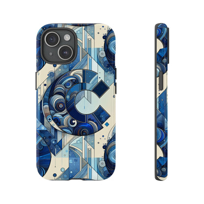 Blue Alphabet C Phone Case for Smartphone Protection with 3D Wrap Design, Shock Absorption, UV Protection, Durable Silicone Material, Suitable for Tech Enthusiasts and Individuality Seekers