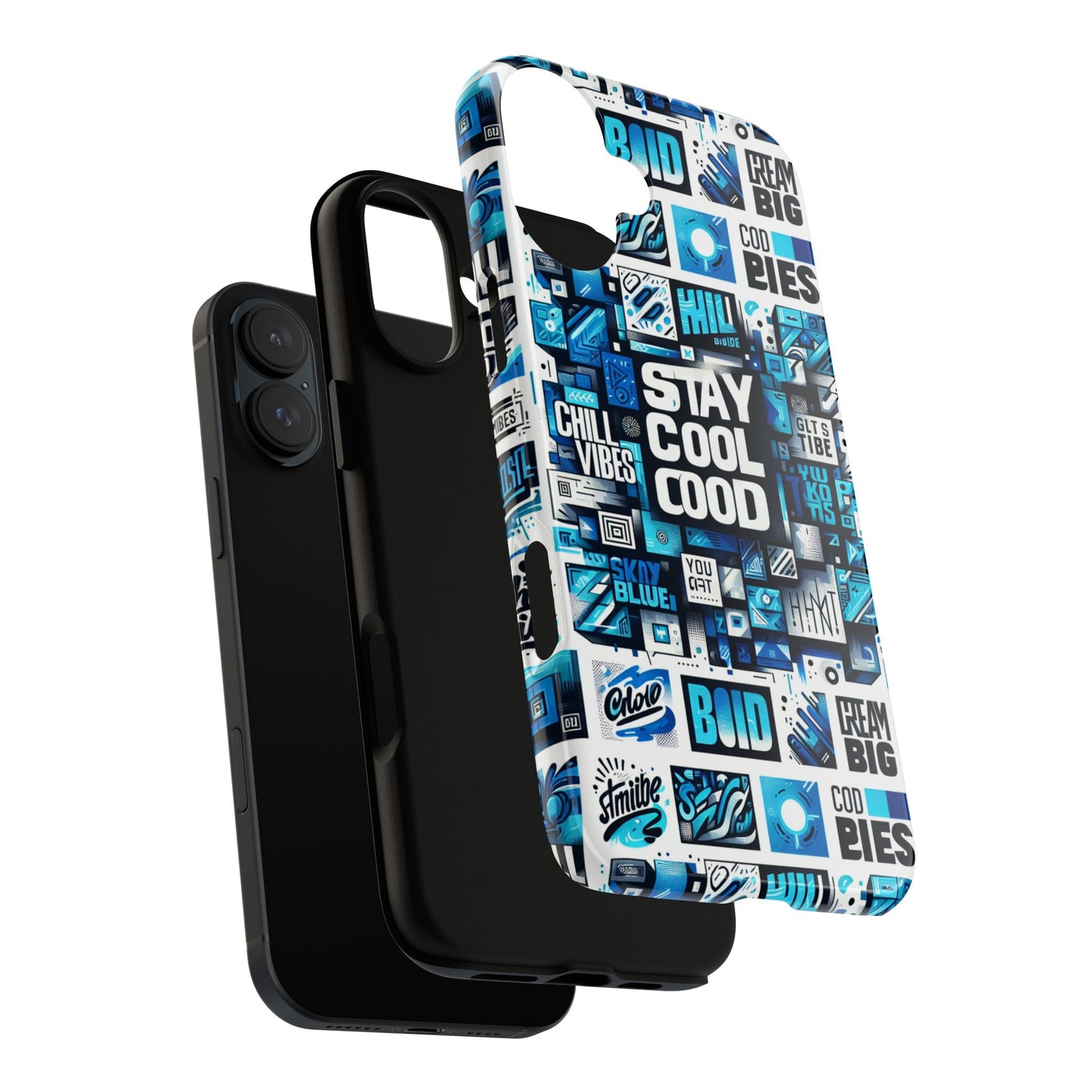 vibrant 3d wrap protective phone case with unique blue graphic design for trendy individuals – stylish protection compatible with iphone 13, 14, 15 & 16 – all models including pro, pro max & plus