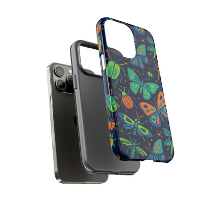Vibrant Insect Pattern Protective Phone Case for Stylish Protection – Multicolour 3D Design Compatible with iPhone 13, 14, 15 & 16 – all models including Pro, Pro Max & Plus