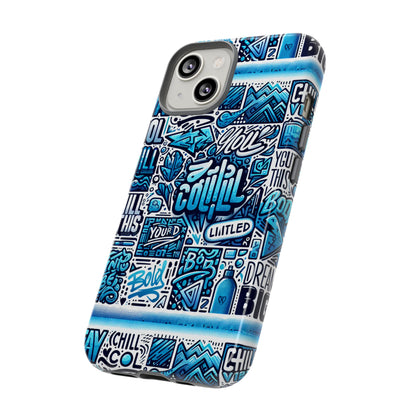 Blue Pattern Image 23 Phone Case for Mobile Phones Shockproof TPU Cover with Vivid 3D Wrap Design and Retro Anime Comic Style