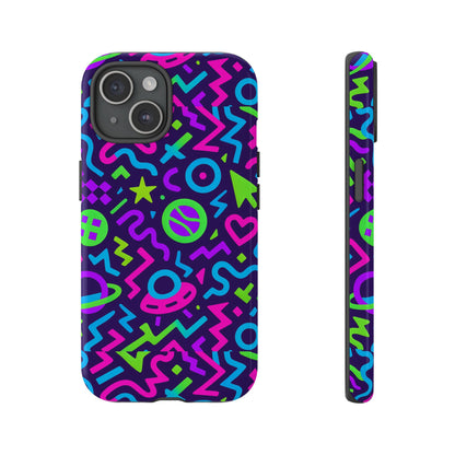 Vibrant Y2K Abstract Protective Phone Case with 3D Wrap Design for Bold Aesthetic Compatible with iPhone 13, 14, 15 & 16 – all models including Pro, Pro Max & Plus