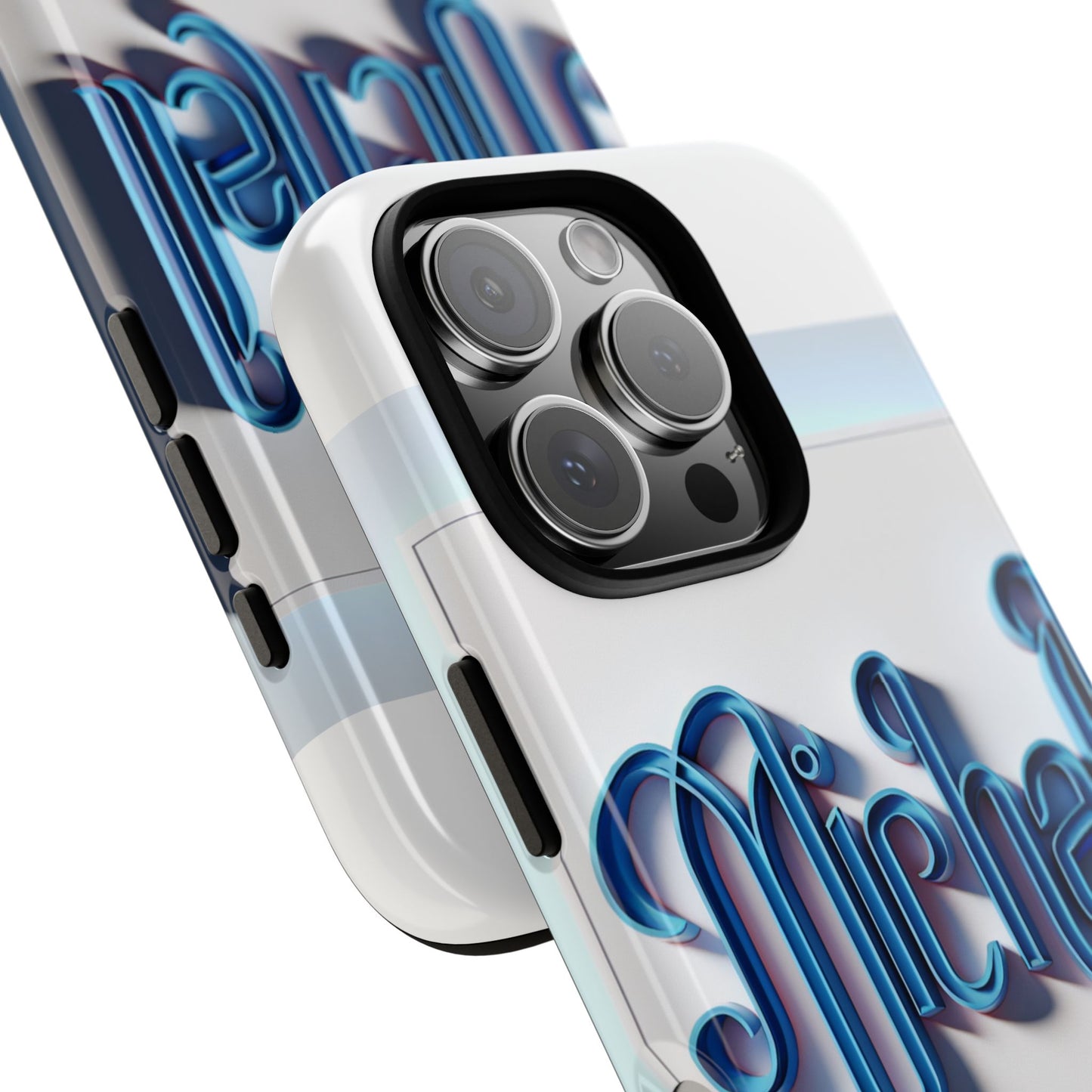vibrant 3d glossy phone case in retro blue design stylish protection accessory compatible with iphone 13, 14, 15 & 16 – all models including pro, pro max & plus
