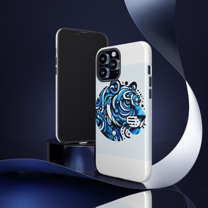 Vibrant 3D Wrap Protective Phone Case with Unique Blue Lion Design for Stylish Expression and Fun Accessories Compatible with iPhone 13, 14, 15 & 16 – all models including Pro, Pro Max & Plus