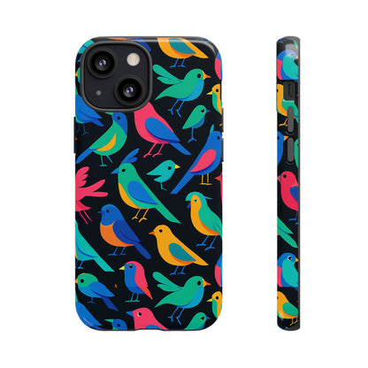 Vibrant Multicolour 3D Bird Print Protective Phone Case for Smart Devices – Unique Accessory for Trendsetters Compatible with iPhone 13, 14, 15 & 16 – All Models Including Pro, Pro Max & Plus