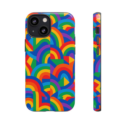 Multicolour Rainbow Protective Phone Case with 3D Design for Stylish Protection Compatible with iPhone 13, 14, 15 & 16 – All Models Including Pro, Pro Max & Plus