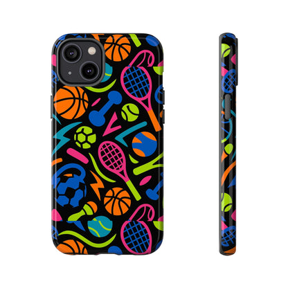 Vibrant 3D Sport-Themed Protective Phone Case in Multicolour Design for Active Lifestyle Compatible with iPhone 13, 14, 15 & 16 – All Models Including Pro, Pro Max & Plus