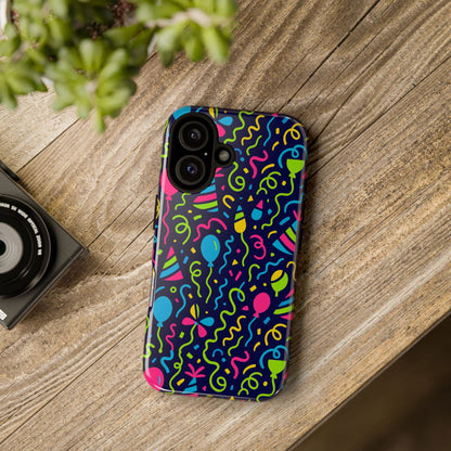 Vibrant 3D Wrap Protective Phone Case with Multicolour Party Design for Playful Smartphone Accessories Compatible with iPhone 13, 14, 15 & 16 – all models including Pro, Pro Max & Plus