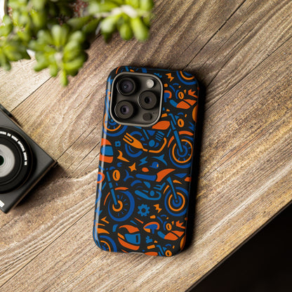 Vibrant Motorcycle Phone Case in Multicolour Design for Stylish Protection Compatible with iPhone 13, 14, 15 & 16 – All Models Including Pro, Pro Max & Plus